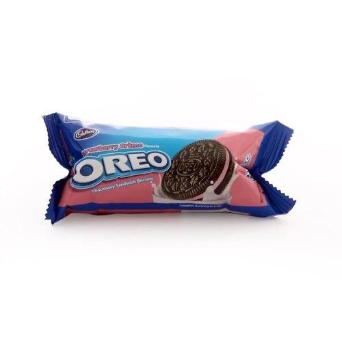 Strawberry Flavor Round Shaped Cadbury Oreo Sandwich Biscuit 