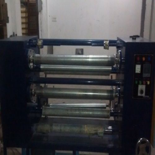 Blue Unique Slide Roll System Flute Fast Changing And Safe Bopp Tape Slitting Machine