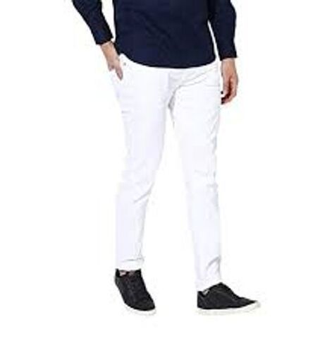 Breathable Cotton Fabric White Color More Comfy Jeans For Mens