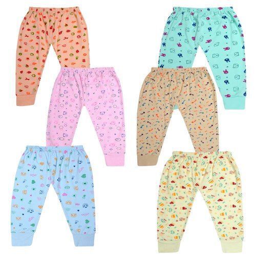 Multi Color Cotton Kids Pajama Pant Set Of 6