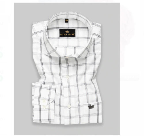 100 Percent Fashionable And Cotton Check White Shirt For Men Party Wear Age Group: 22-30