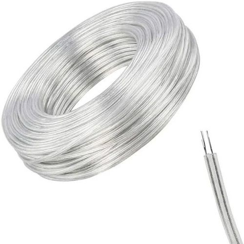 Silver Color 10 Meter And 2 Core Flat Transparent Pvc Insulated Electric Wire Cable Capacity: 12 Volt (V)