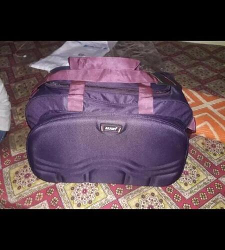 Waterproof Lightweight Tough Handled Brown Plain Purple Traveling Luggage Bag