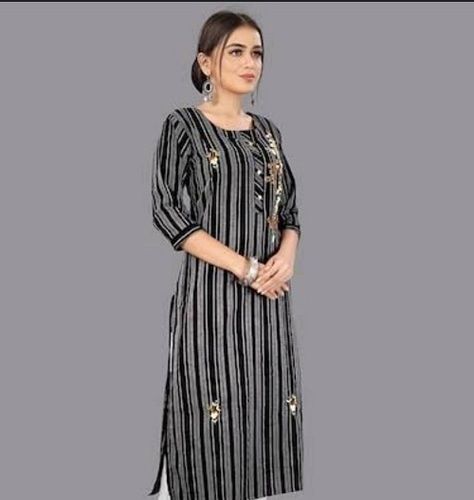 Women Skin Friendly Comfortable Breathable Beautiful Printed Causal Wear Kurti