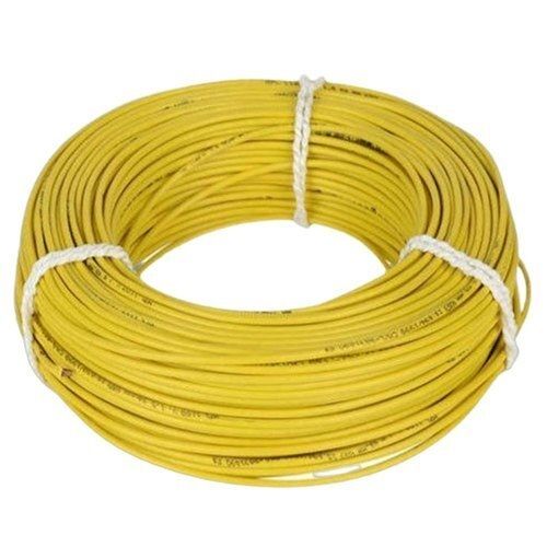 Yellow 4 Mm Thickness And 90 Meter Length Single Core Electric Wire