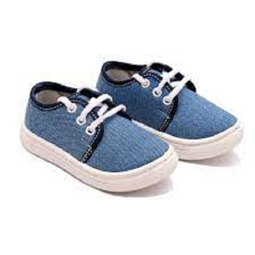 Blue Color Children Canvas Baby Shoes For Unisex