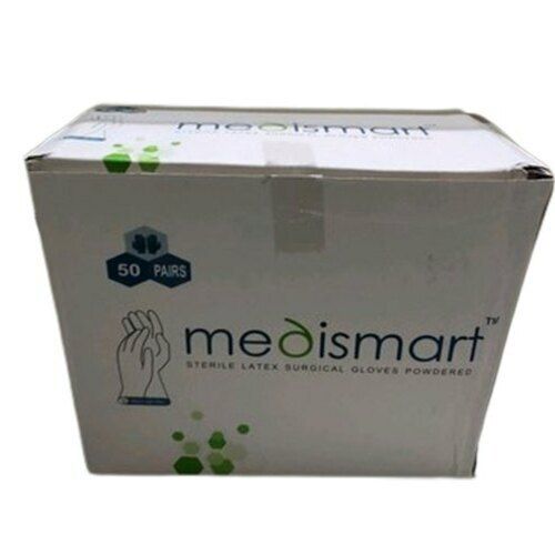 White Easy To Wear Instant Slip-On Medismart Sterile Powdered Latex Surgical Gloves