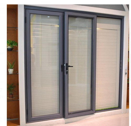 बाहरी एल्यूमीनियम डोर टिका के लिए आयताकार आकार का नीला रंग का ग्लास सामग्री आकार: 6.5 X 3 फीट