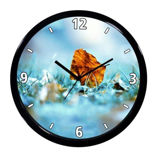 Stylish Wall Mounted Easy To Install Long Lasting Round Blue Clock