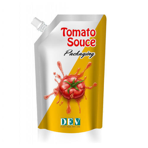 100 Micron Heat Sealed Multilayer Tomato Ketchup Spout Pouch