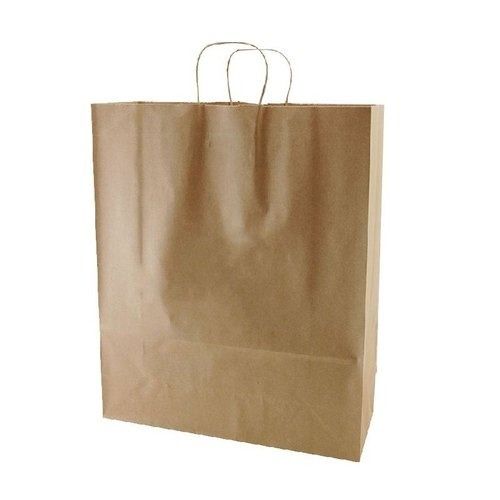 4 Kg Max Load Biodegradable And Reusable Plain Brown Kraft Paper Shopping Bag