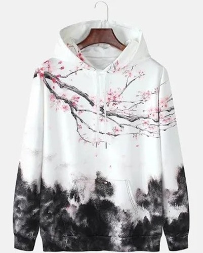 Black And White Full Sleeves Landscape Paint Printing Kangaroo