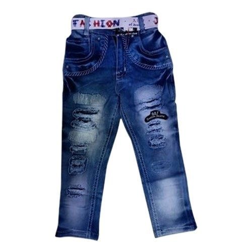 Blue Casual Wear Comfortable And And Washable Denim Kids Jeans With Belt  Age Group: 3-4 Years