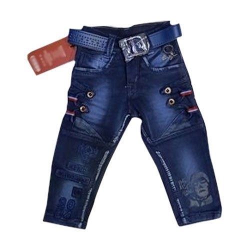 Casual Wear Comfortable And Breathable Blue Denim Kids Jeans With Belt  Age Group: 3-4 Years