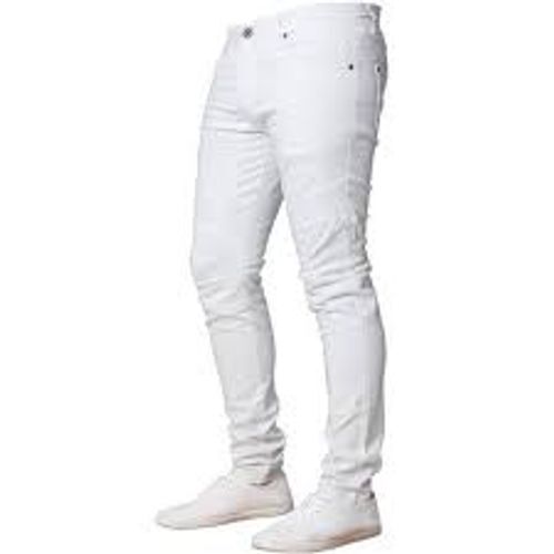 Fashionable Men White Denim Jeans For Party Wear