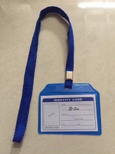 Plastic Light Weight Long Lasting Term Service Water Resistance Rectangular Blue Id Card 