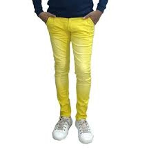 Mens Yellow Denim Jeans For Party Wear Fabric Weight: 32 Ounce (Oz)