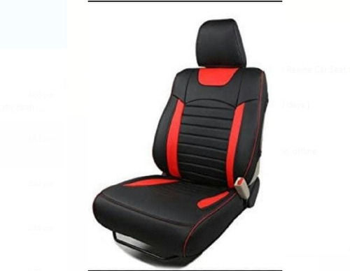 Plain Black And Red Waterproof Horizontal Stitched Leather Car Seat Cover