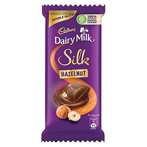 Sweet Nutty Deliciously Crunchy Cadbury Dairy Milk Silk Hazelnut Chocolate Bar, 143 G