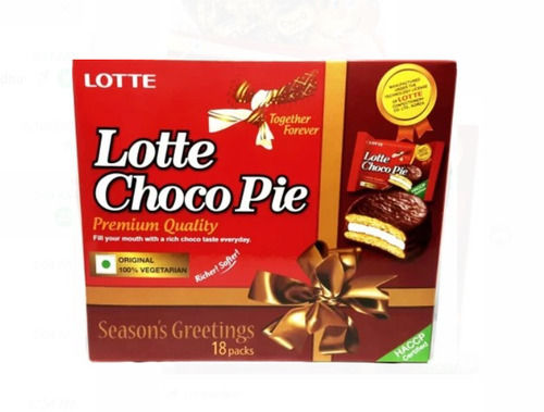  504 Gram Packaging Size Vegetarian Sweet Taste Lotte Choco Pie Chocolate Cookie 