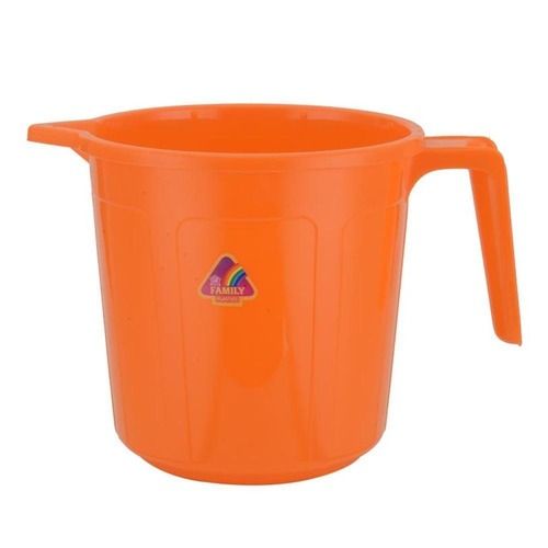 1.5 Litre Capacity Orange Round Shaped And Durable Design Hdpe Plastic Mug