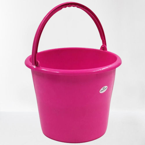 Round Shaped Hdpe Plastic Pink Bucket With Molded Handle Used In Home, 6Mm Size: 5 L