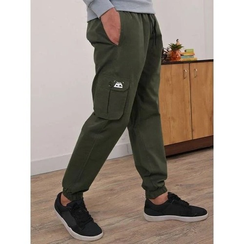 Woven Comfortable And Washable Olive Green Cargo Plain With Pocket Jogger  Pants For Men at Best Price in Akola