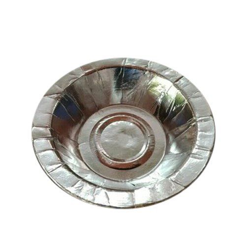 Heat And Cold Resistant Biodegradable Round Disposable Silver Paper Bowl