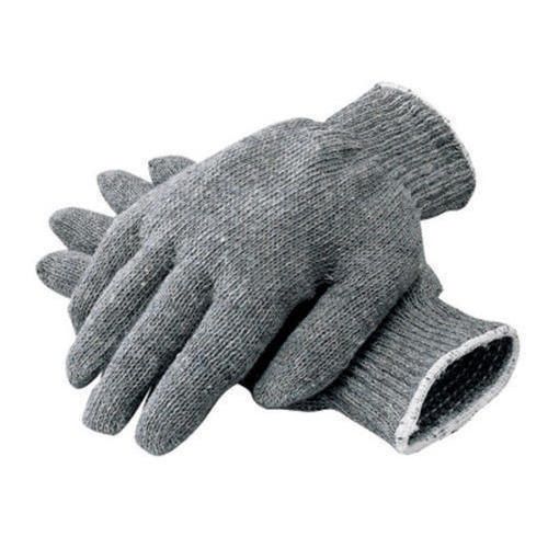 Light Weight Comfortable Plain Soft Gray Warmth Cotton Knitted Hand Gloves