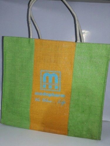 Light Wight And Eco Friendly Recyclable Yellow Green Printed Promotional Jute Bags Size: 4*4