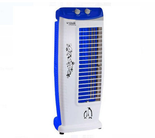 Rectangular Shape Input 220 Voltage Plastic Body White And Blue Single Phase Power 75 Watt Tower Fan 