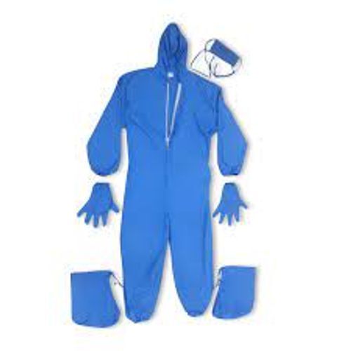 Blue Unisex Long Sleeves Plain Non Woven Disposable Medical Ppe Kit For Protective Of Covid-19 