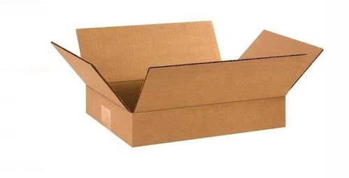 Brown Size 14X14X4 Inchhigh Rectangular Shape Flat Kraft Corrugated Boxes 