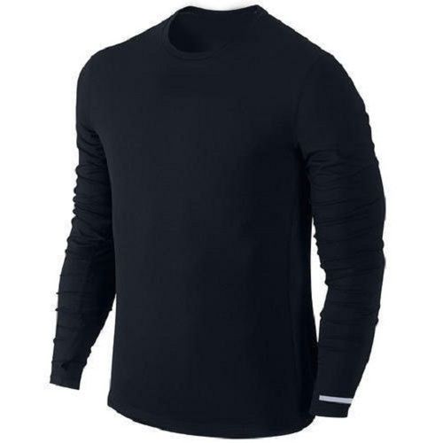 Comfortable Breathable Easy To Wash Skin Friendly Round Neck Full Sleeve Plain Black T Shirt For Men Age Group: 18 Above