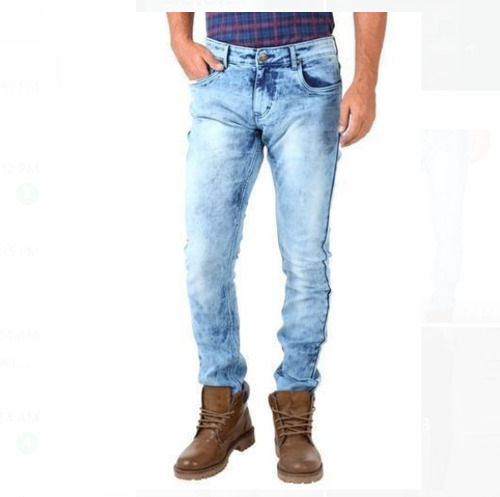 Blue Regular Fit Washable And Comfortable Plain Mens Denim Jeans