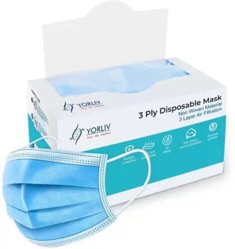 Automatic Breathable 3 Ply Layer Disposable Surgical Face Mask Nose Pin, 100 Pcs.