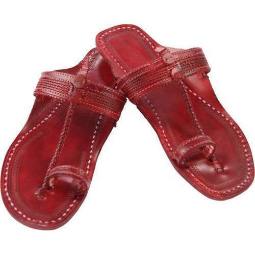 Leather Comfortable And Trendy Casual Wear Full Red Slipper For Mens