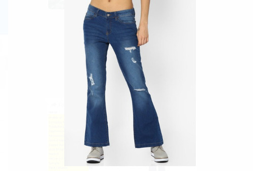 Comfortable Stylish And Trendy Regular Fit Plain Blue Womens Denim Jeans