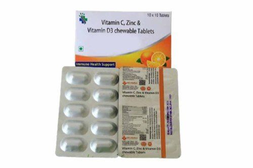 Fssai Mg Vitamin C Chewable Tablet, 10 X 10