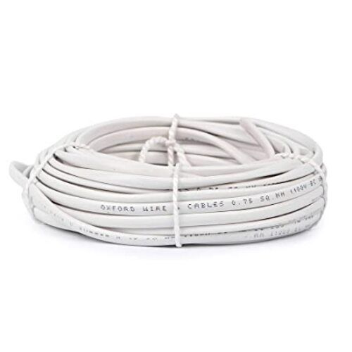 Oxcord Twin Flat 2 Core Copper Wires And Cables 75 Mm 30 Feet For Domestic And Industrial Single Phase Electric Connections Up To 1100 V Cable Capacity: 750 Volt (V)