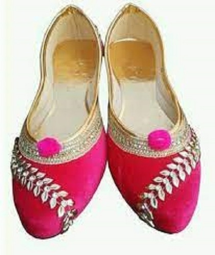 Ladies Jutti - Leather & PU, 200g Weight, Pink Color | Washable, Comfortable, Durable