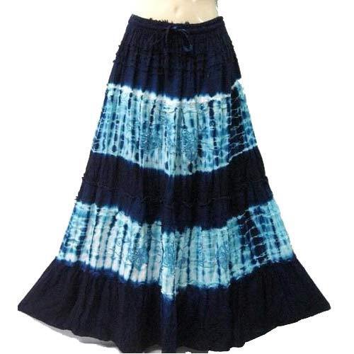 Printed Regular Wear Comfortable Blue Simple Elegant And Stylish Look Long Skirts For Ladies