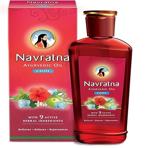 Light Reddish Relaxation And Rejuvenation Thanda Thanda Cool Cool Ayurvedic Navratna Hair Oil