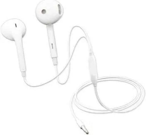 Rubber Flexible And High Performance Durable White Color Mobile Earphone  Body Material: Plastic