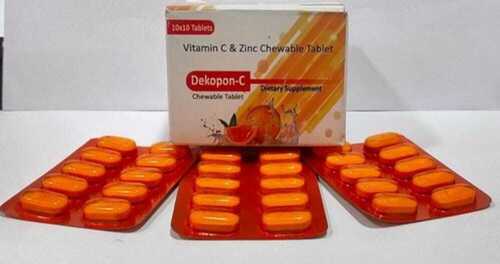 Vitamin C And Zinc Chewable Tablets - 10x10 Tablets Pack, Suitable For All Ages, Immune Support And Skin Health