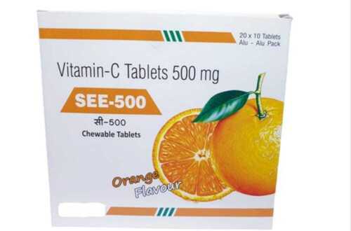 Vitamin C Chewable Tablets - 500 mg, 20x10 Tablets Pack | Daily Antioxidant Support for All Age Groups, Prescribed Dosage by Physicians