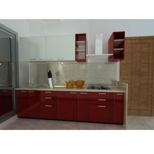 Wooden Stainsteel Straight Modern Modular Kitchen at Best Price in ...