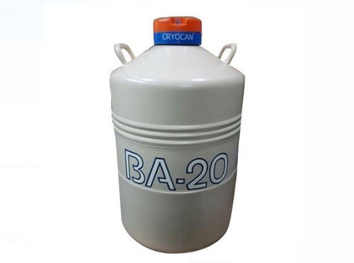 20 Liter Capacity Ba-20 White Aluminium Alloy Open Top Liquid Nitrogen Container