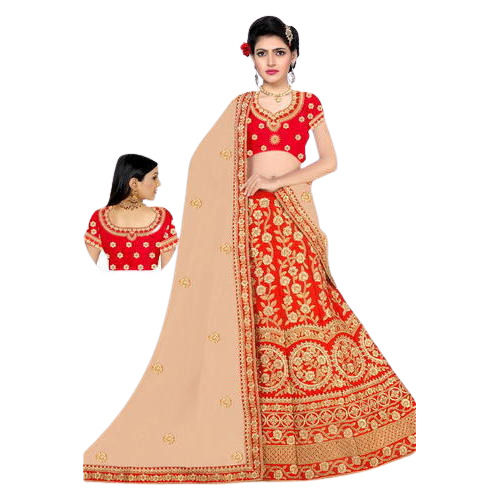 beautifully designed red embroidery trending modern bridal lehenga 972