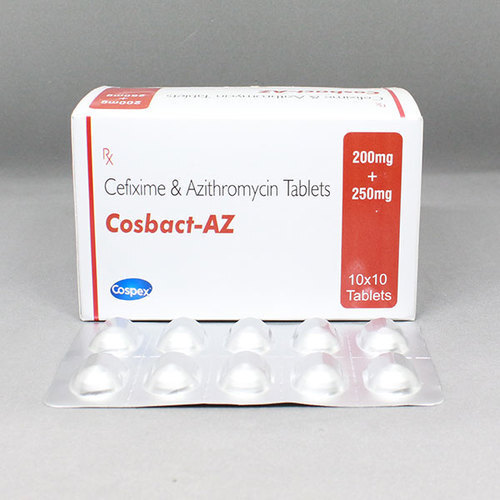 सेफ़िक्साइम और एज़िथ्रोमाइसिन टैबलेट, 10X10 टैबलेट ग्रेड: औषधीय